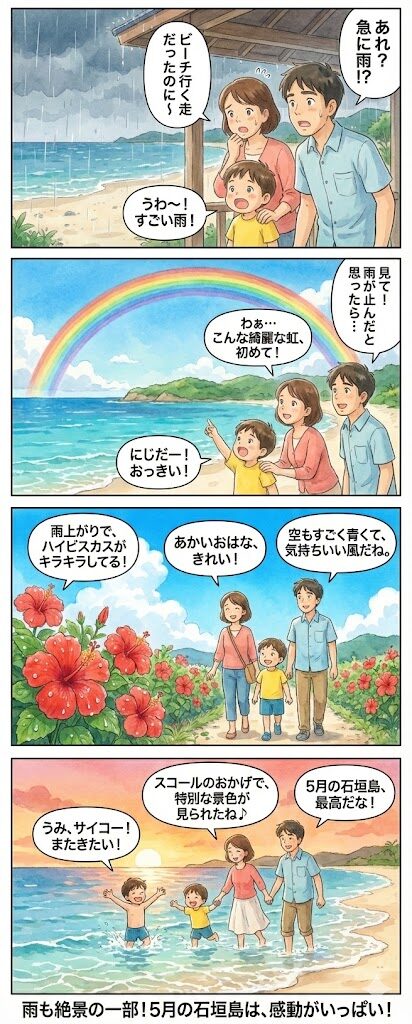 5月の石垣島旅行の4コマ漫画