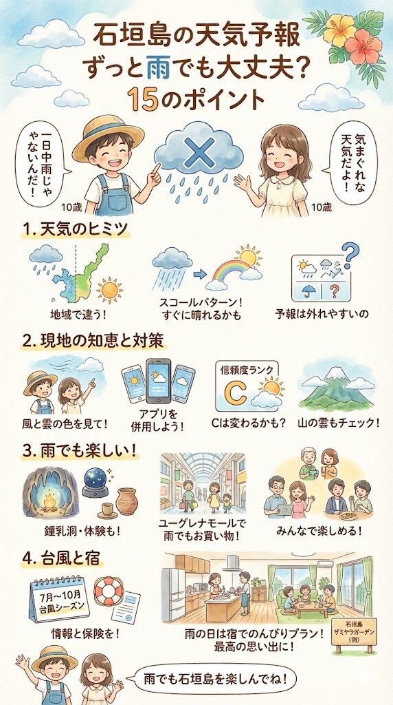 沖縄県石垣島の旅行で心配な天気の雨に関しての考察図